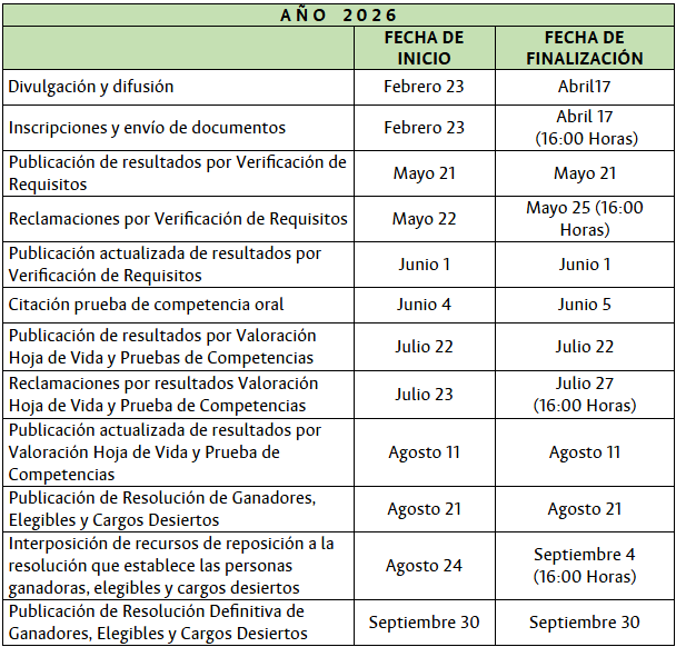 Cronograma Interno Concurso 2026